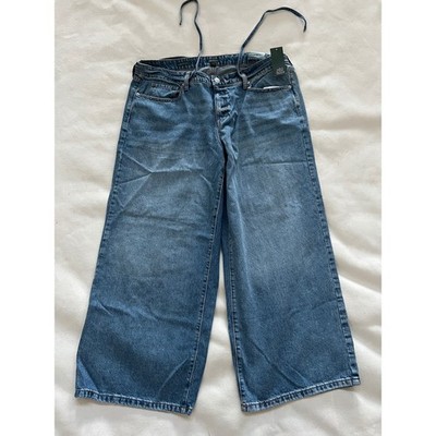 Wild Fable Women's 17 Short Rigid Denim Low Rise Baggy Jeans Blue