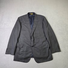 Hickey Freeman Blazer Mens 48 Regular Gray 100 Worsted Wool Lined Made In USA