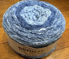 Bernat Baby Blanket Dappled Yarn Cake Wandering Blue Super Bulky 10.5oz