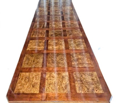 Drexel Heritage Mid-Century Oak & Burl Solid Wood Extendable