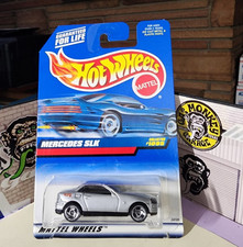 Hot Wheels 1999 #1095🔥Mercedes-Benz SLK Gray⭐Chrome SawBlade Wheels⚡INDIA