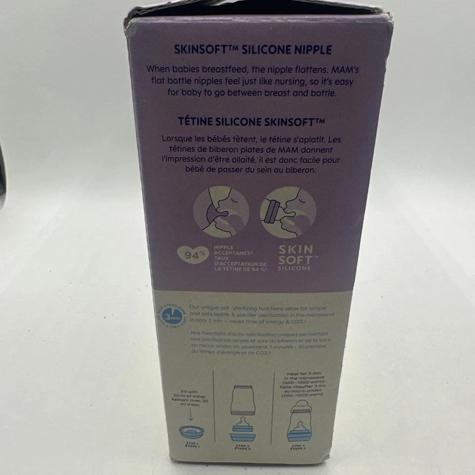 Paquete de 4 botellas Mam de 9 oz azul y verde fácil inicio 2+ meses-nuevo Foto 2 de 4