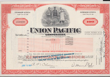 Union Pacific Railroad Corporation Stock Certificate Orange