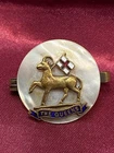 WW1/2 MOP Enamel Sweetheart Brooch The Queens Royal West Surrey Regt