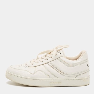 Celine Size 38 White Leather Trainer Low Top Sneakers | eBay