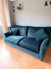 Next Ashford 3 Seater Sofa Green Velvet Fabric