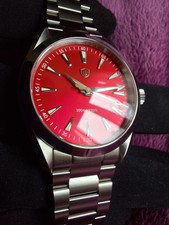 Watchdives 38mm Aqua Terra Rot Wasserdicht