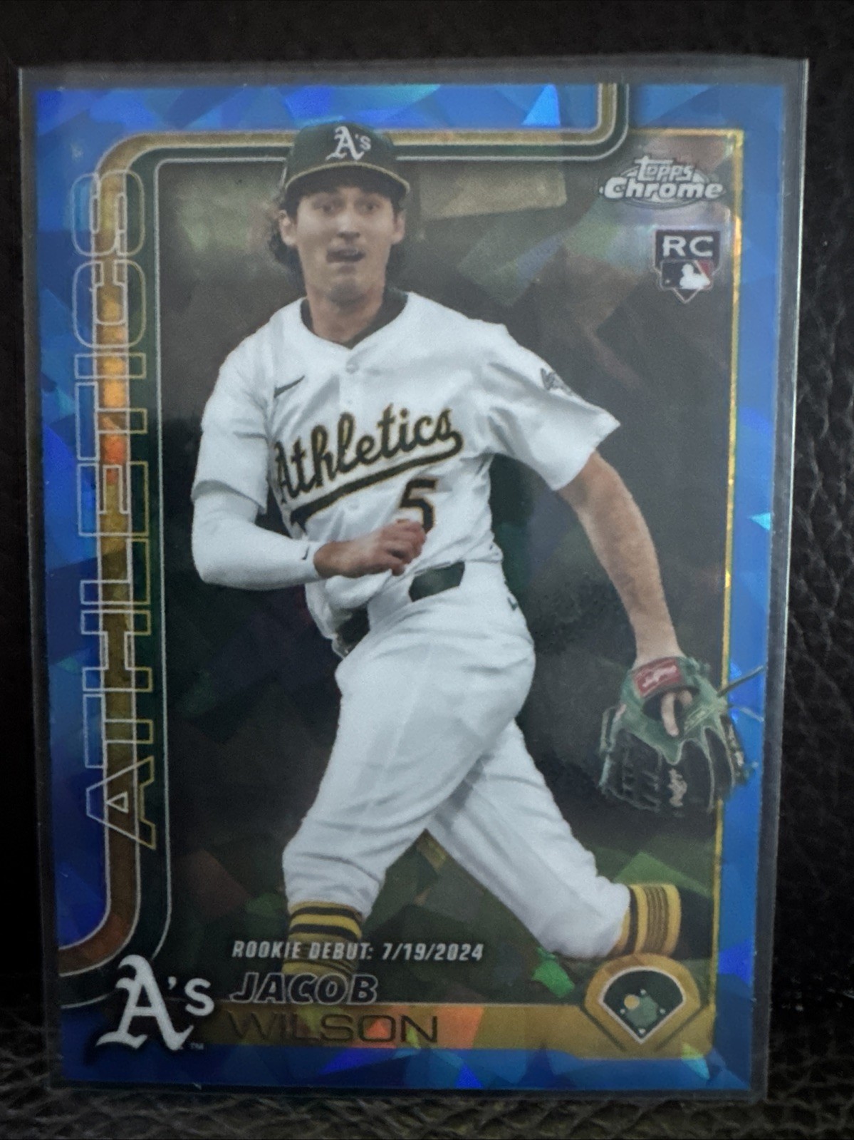 JACOB WILSON ROOKIE SAPPHIRE 2025 TOPPS CHROME UPDATE CARD #USC150 RC ATHLETICS