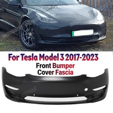 Fitment Front Bumper Fascia For 2017-2023 Tesla Model 3 w/ Tow Hook Hole