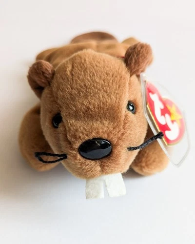 Ty Beanie Baby Original Bucky the Beaver 1995 Retired Vintage 8" Plush Toy