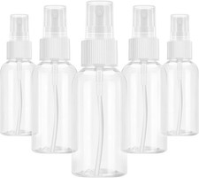 5-Pack 50ml Plastic Spray Bottles, Fine Mist, Leak-Proof, Travel, Eco-Friendly