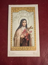 Vintage Catholic Holy Card - Gilded - St. Therese of Lisieux 1950's