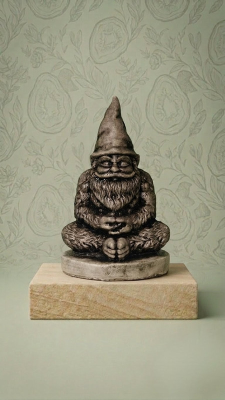 Handmade indoor and outdoor Meditating Bigfoot Concrete Garden Gnome 