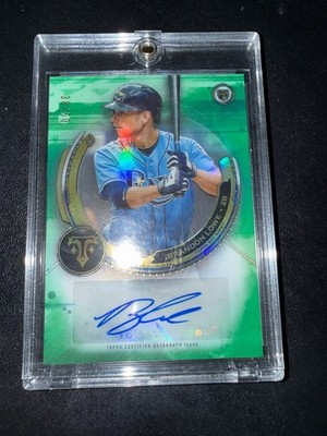 2019 Triple Threads Brandon Lowe Auto Rookie Emerald /50 Rays Pittsburgh Pirates