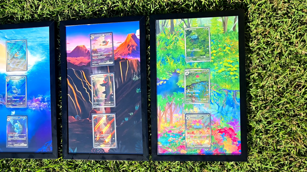 x3 Pokémon 151 Starter Evolution Set Pokémon Card Display Frames