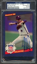 1986 Donruss All-Stars Jumbo Signed Baseball #21 Nolan Ryan Auto PSA DNA