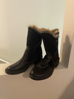 patrizia by spring step boots Women s 39(8.5)Faux Fur.New. Snap/Zip Closure.