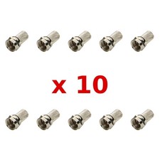 (Pk of 10) F Type RG6 7mm Coax Screw On Connector RF AV Satellite Plug UK Seller