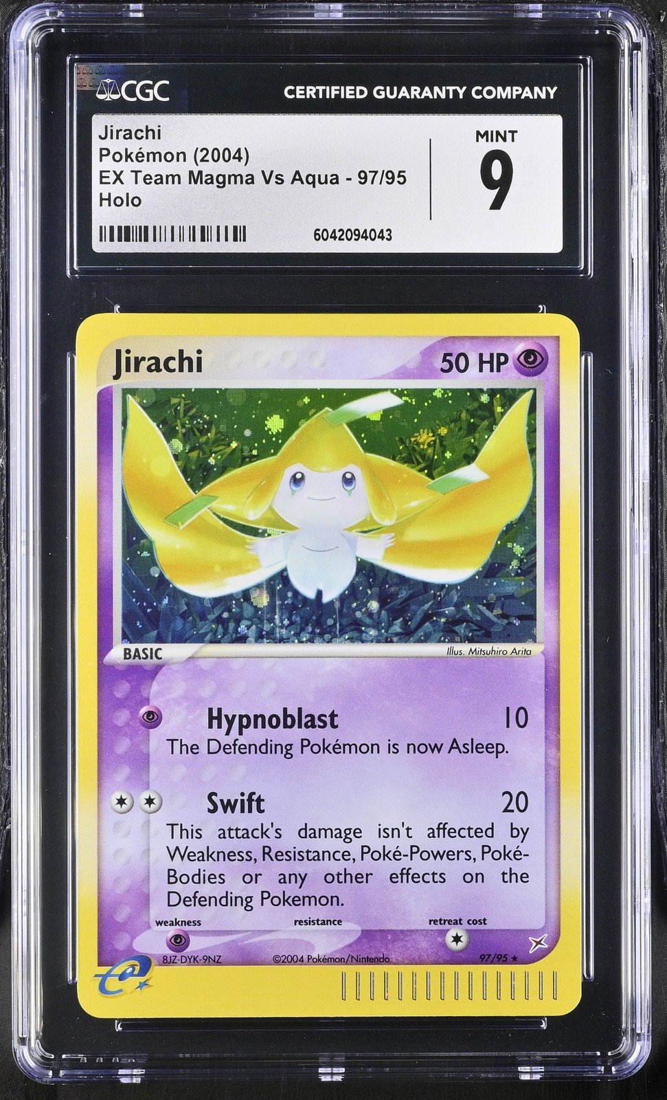 CGC 9 MINT Jirachi 2004 EX Team Magma Vs Aqua 97/95 Holo Pokemon Card psa