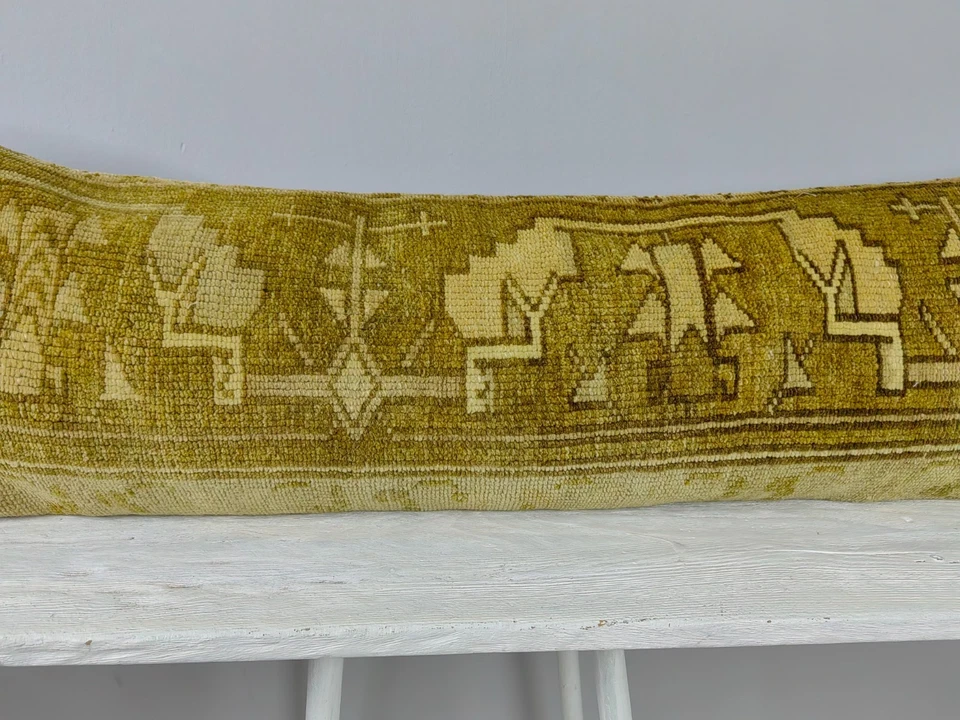 Vintage Kilim Lumbar Pillow 12x40 Long Decorative Sofa Cushion Made from Turkish - Image 3 of 4