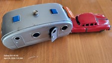 Vintage SSS Tin Friction Toy Cadillac and House Trailer Camper 1950s