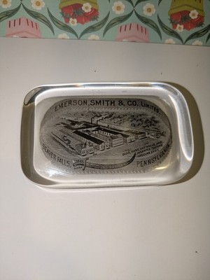 Abrams Antique Glass Paperweight Emerson Smith & Co. Beaverfalls PA 1882 Saws
