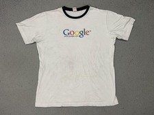 Vintage Google Shirt Mens Large White Ringer I'm Feeling Lucky Back Print