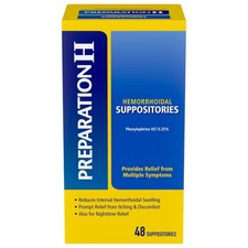 Hemorrhoid Suppositories for Burning, Itching, Discomfort Relief 48 Count 