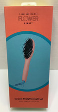 Drew Barrymore Flower Beauty Ceramic Straightening Brush, Pink/Blue