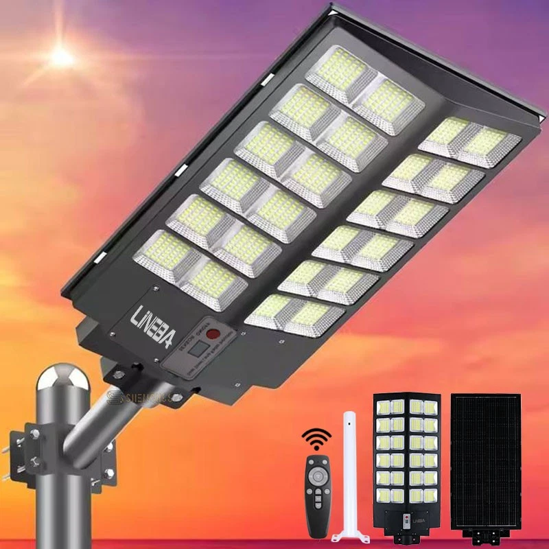 Lámpara de calle solar comercial súper brillante de 11000 W para exteriores patio anochecer a amanecer Foto 4 de 4