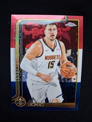2025 Topps Chrome - Nikola Jokic - RWB TRI-COLOR REFRACTOR - Denver Nuggets