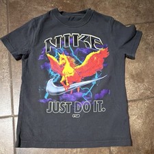 The Nike Tee Youth xs Loose Fit Grey Just Do It Graphic Tee