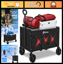 Heavy Duty Foldable Wagon Cart - 220LBS Capacity, Lightweight Utility for Grocer