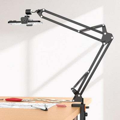 Overhead Phone Mount, Flexible Webcam Arm with Phone Holder and Ball Head, Overh
