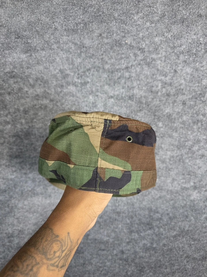 Винтажная армейская патрульная кепка BDU для жаркой погоды камуфляж Woodland размер 7 ИЛИ Industries - Изображение 4 из 4