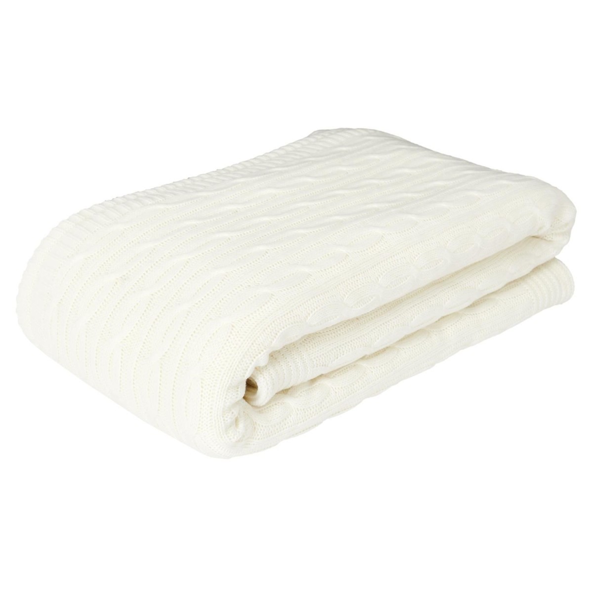 Plaid Sherpa torsadé crème pour vos soirées cocooning au salon