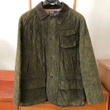 POLO RALPH LAUREN MEN LEATHER SUEDE COAT/JACKET NEW NO TAG /LARGE/HEAVY LEATHER 