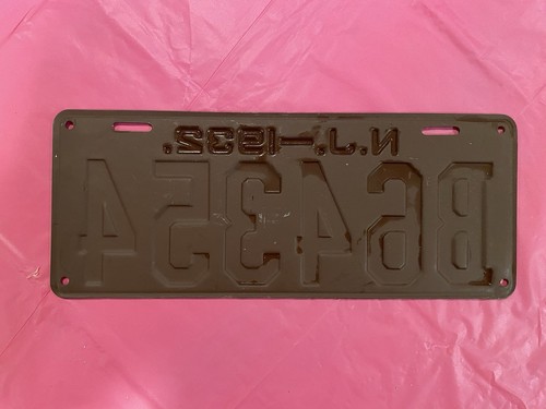 1932 New Jersey License Plate B64354 Used Excellent Condition No Paint - Picture 4 of 6