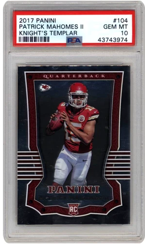 2017 PANINI #104 PATRICK MAHOMES II KNIGHT'S TEMPLAR PSA 10