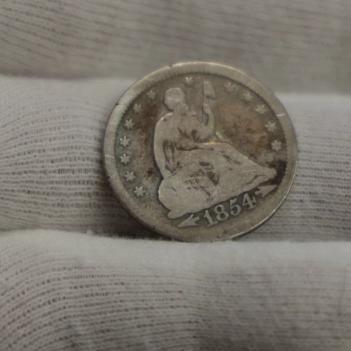 1854 G+ 1854 Arrows Seated Liberty (Cleaned)