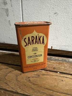 Vintage Schering Corp Saraka Constipation / Laxative Tin Bloomfield NJ