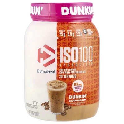 Dymatize ISO100 100% Whey Protein - Dunkin  Cappuccino 20 Servings  EXP 09/27