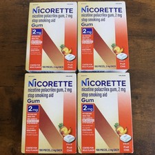 Nicorette Fruit Chill 2mg Coated Gum 4 Pack - 100 Pieces - Exp 08/2028
