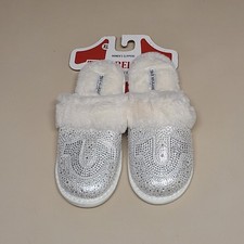 True Religion Rhinestone Horeshoe logo slip on slippers size 10