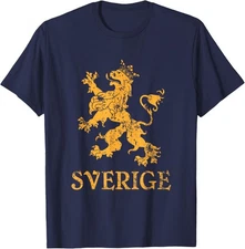 Sverige Sweden Lion Symbol Swedish Pride T-Shirt