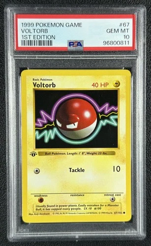 VOLTORB PSA 10 1999 POKEMON 1ST EDITION #67/102 BASE SET 0811