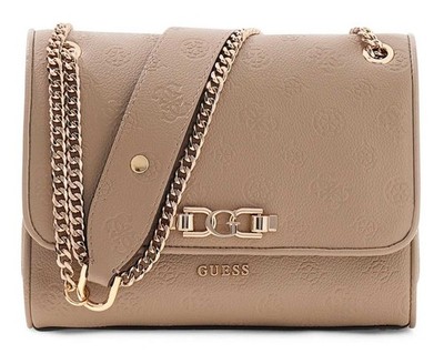 GUESS Anise Convertible Xbody Flap Umhängetasche Tasche Dark Taupe Logo taupe