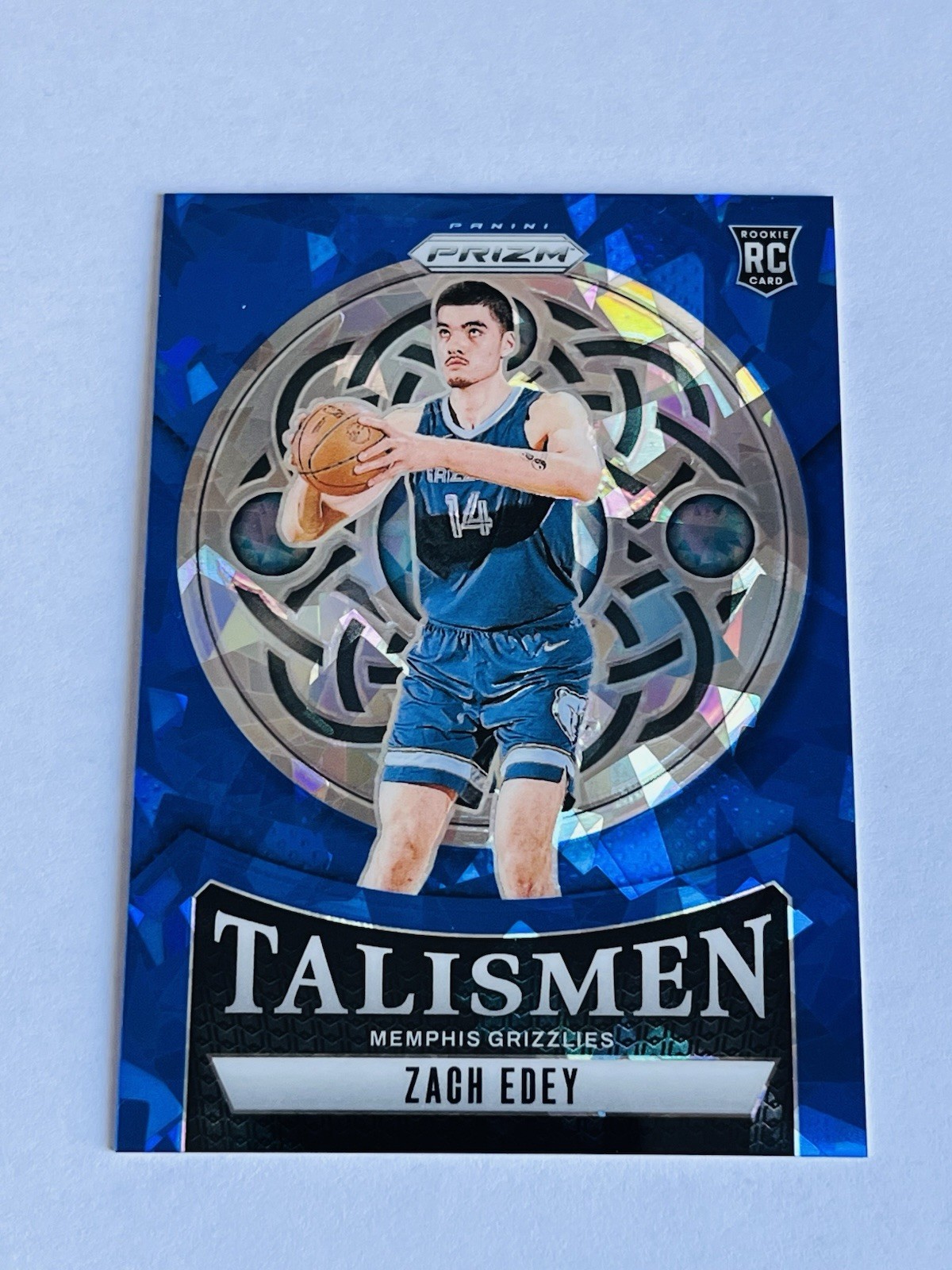 2024-5 Panini Blue Ice Prizm Talismen #21 Zach Edey Grizzlies RC Rookie /125