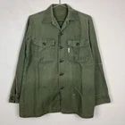 Vintage USMC OG-107 Utility Shirt Vietnam Era Cotton Military Stencil 15.5