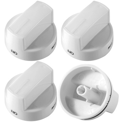 Stove Knob WPW10339443 4 Pack White Top Dial Knob Replacement Part Exactly Fi...